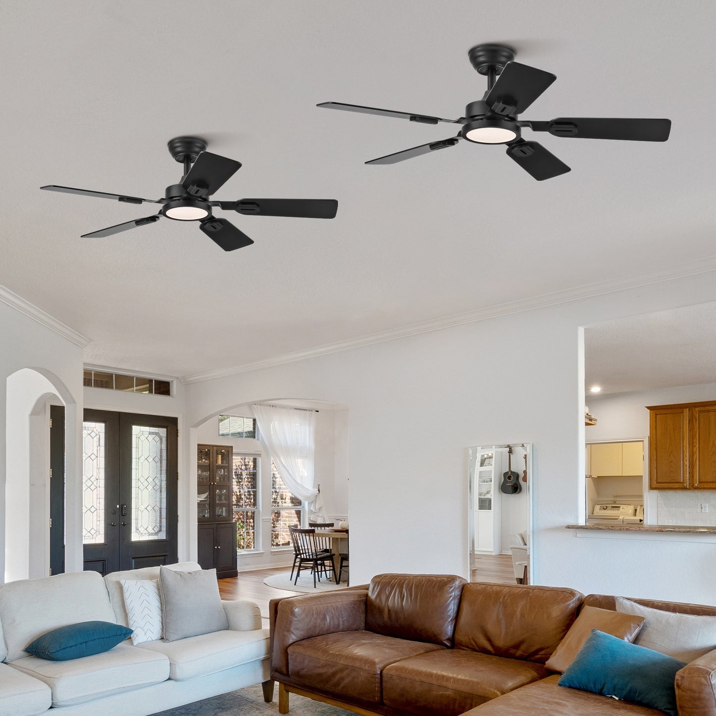 Bestco 2 Pack 42" Ceiling Fan with Light and Remote for Farmhouse Living Room