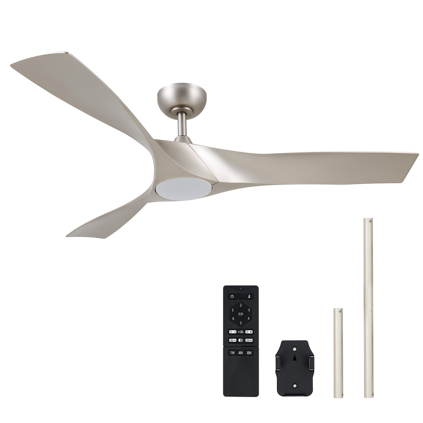 Bestco 52 inch Propeller Ceiling Fan with Light Remote Control 6 Fan Speeds Nickel