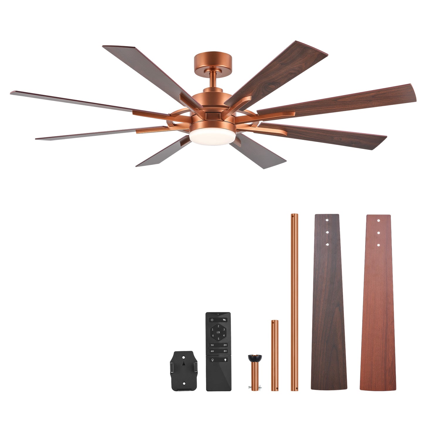 60" Ceiling Fan with Light and Remote Control for Farmhouse Living Room