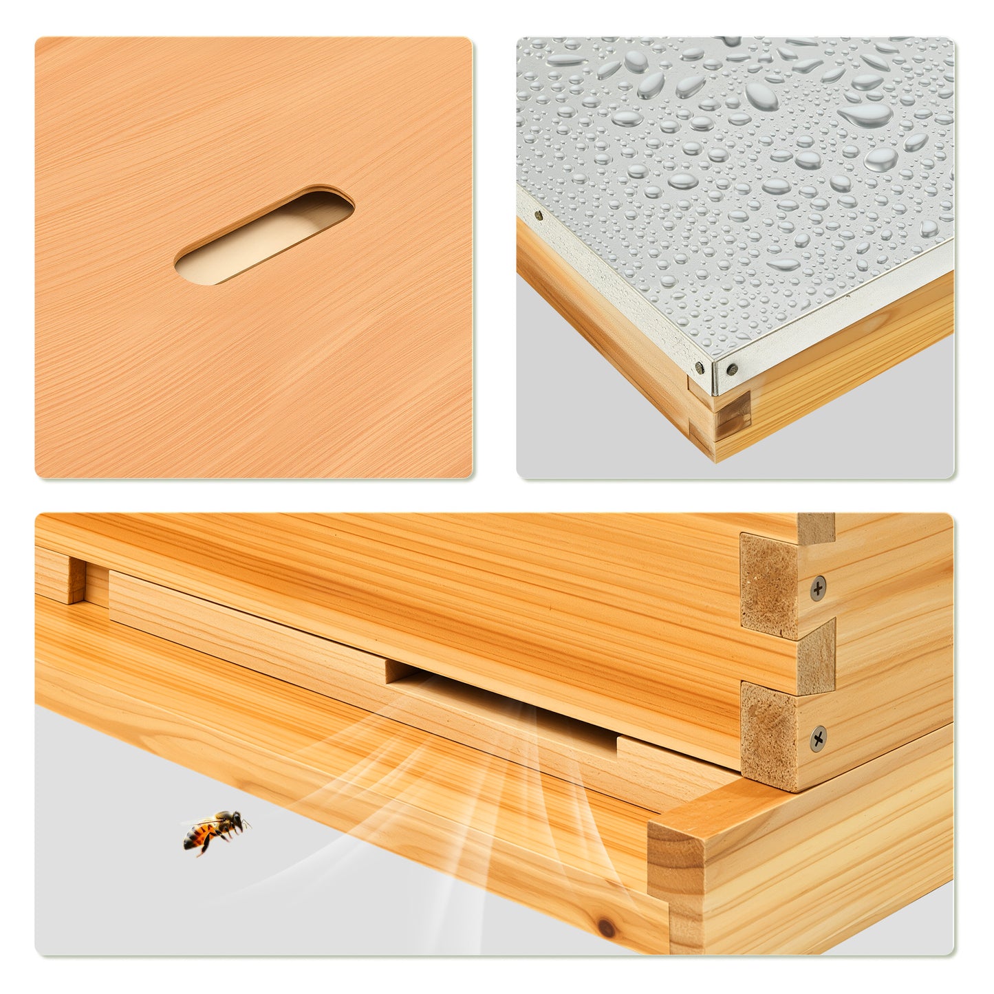 20 Frame Bee Hive Box Kit Beeswax Coated Langstroth Beehive Kit for Beekeeping