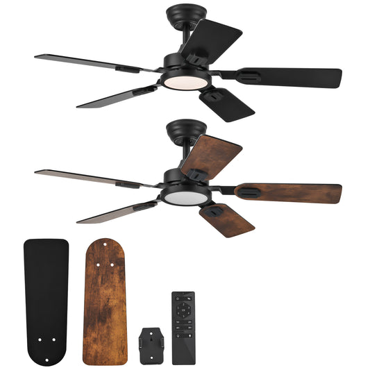 Bestco 2 Pack 42" Ceiling Fan with Light and Remote for Farmhouse Living Room