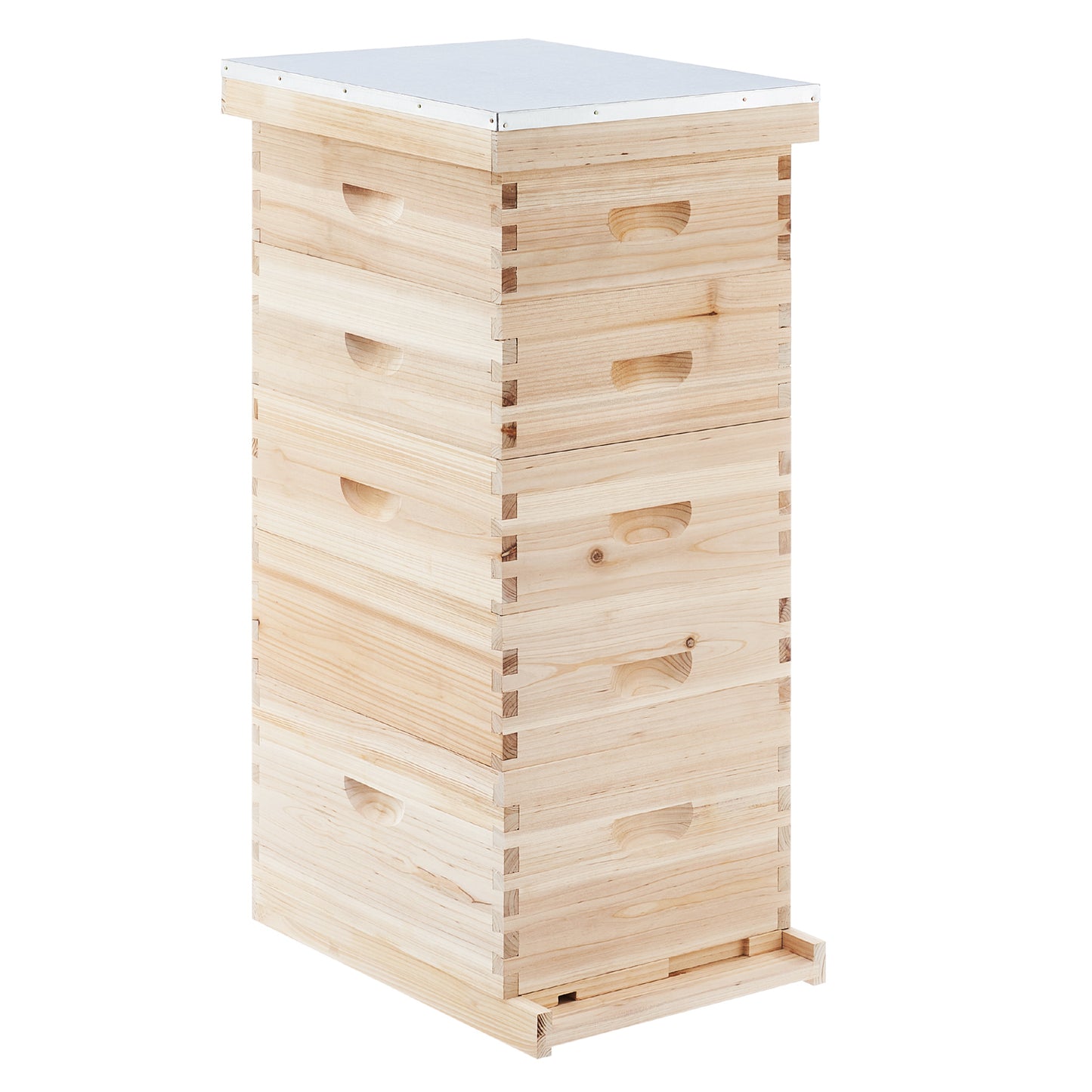 Bee Hive Boxes Starter Kit, Langstroth Beehive for Bee Keeping, 5 Layer Bee House with 4 Medium Storage Boxes & 1 Deep Brood Box