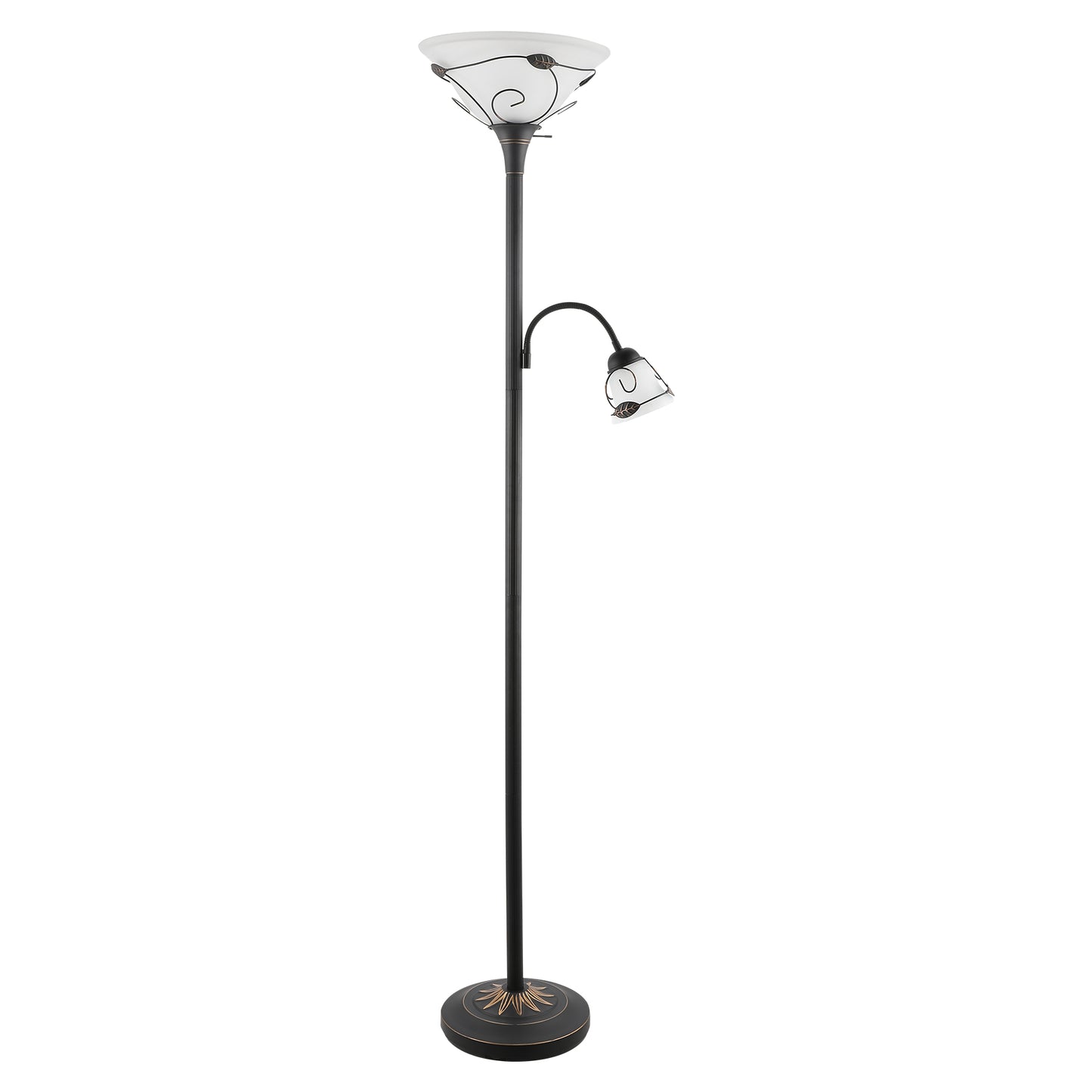 Bestco Torchiere Floor Lamp with Adjustable Reading Lamp, 71-inch Combo Mother Daughter Lamp for Living Room Corner Bedroom