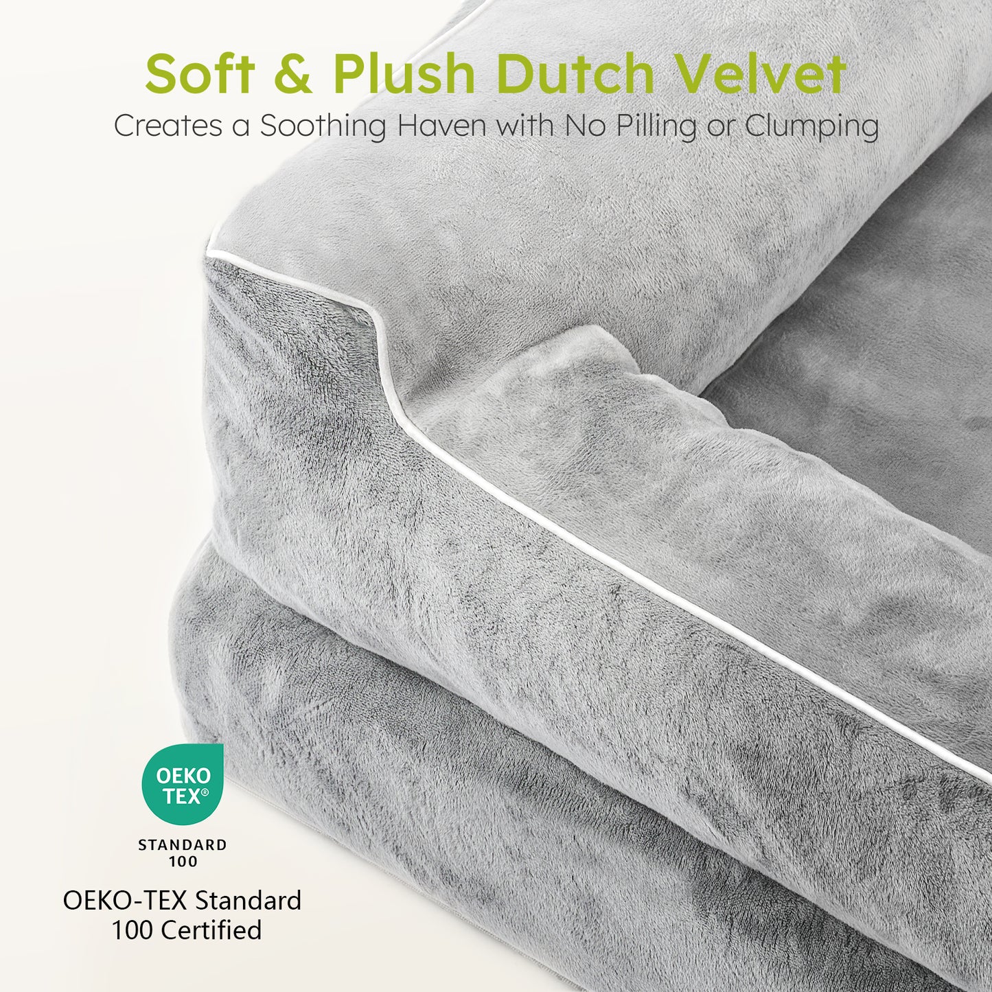 Orthopedic Dog Bed 36" Waterproof Dog Sofa Bed with Removable Washable Cover Light Gray